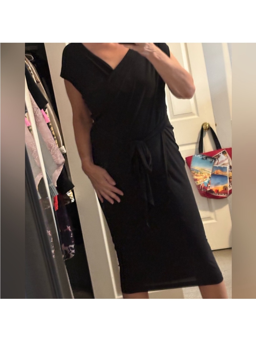 Versatile Black multi style Midi Wrap Dress